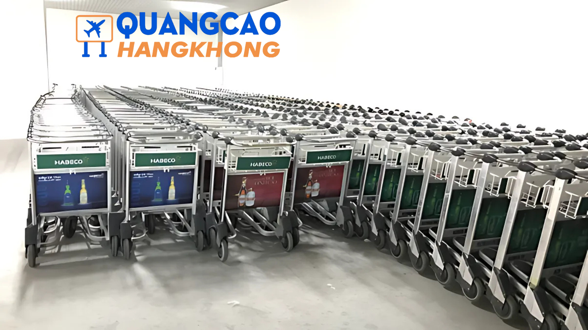 Quảng cáo trên xe đẩy hành lý