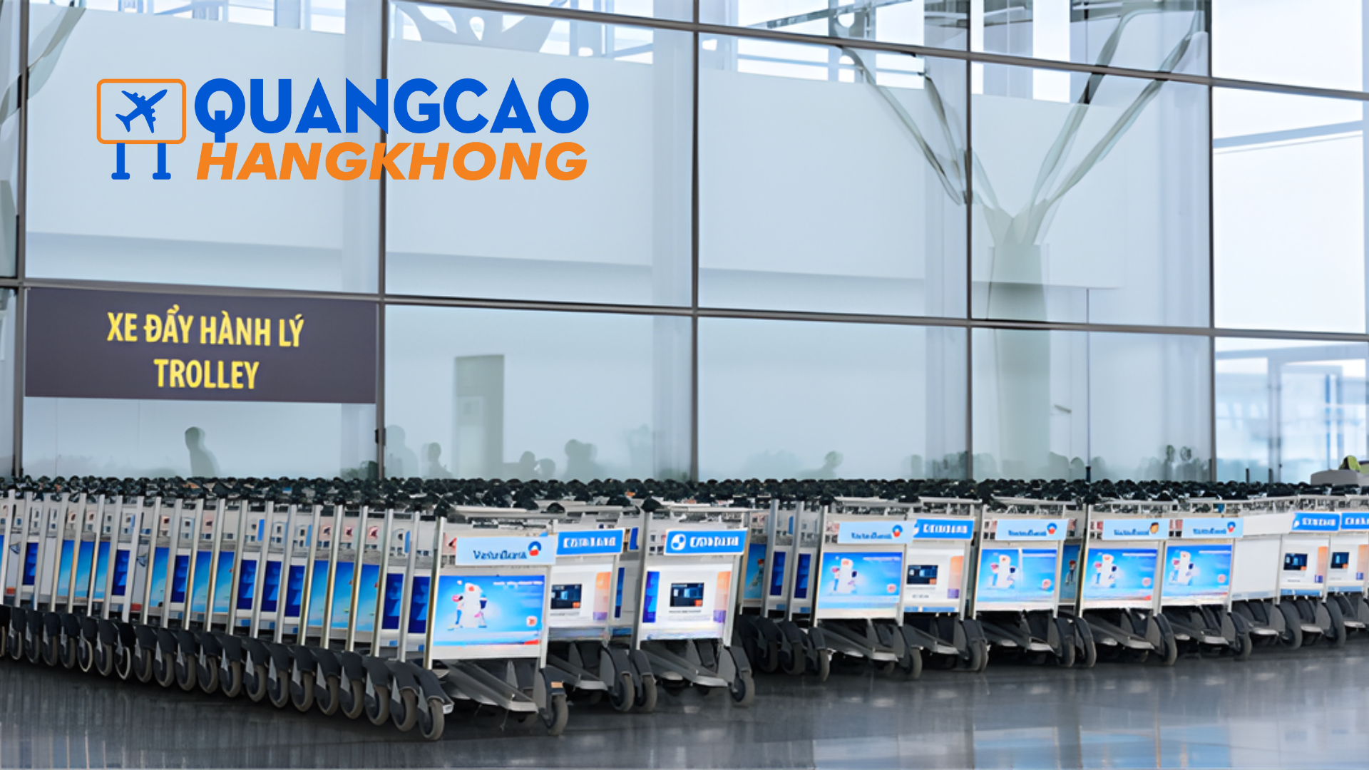 Quảng cáo trên xe đẩy hành lý