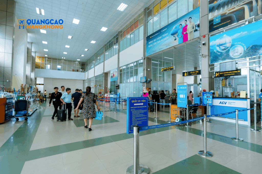 Quảng cáo tại khu vực check-in sân bay Côn Đảo