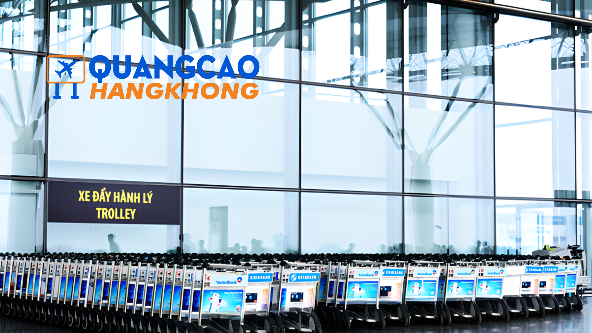 Quảng cáo trên xe đẩy hành lý