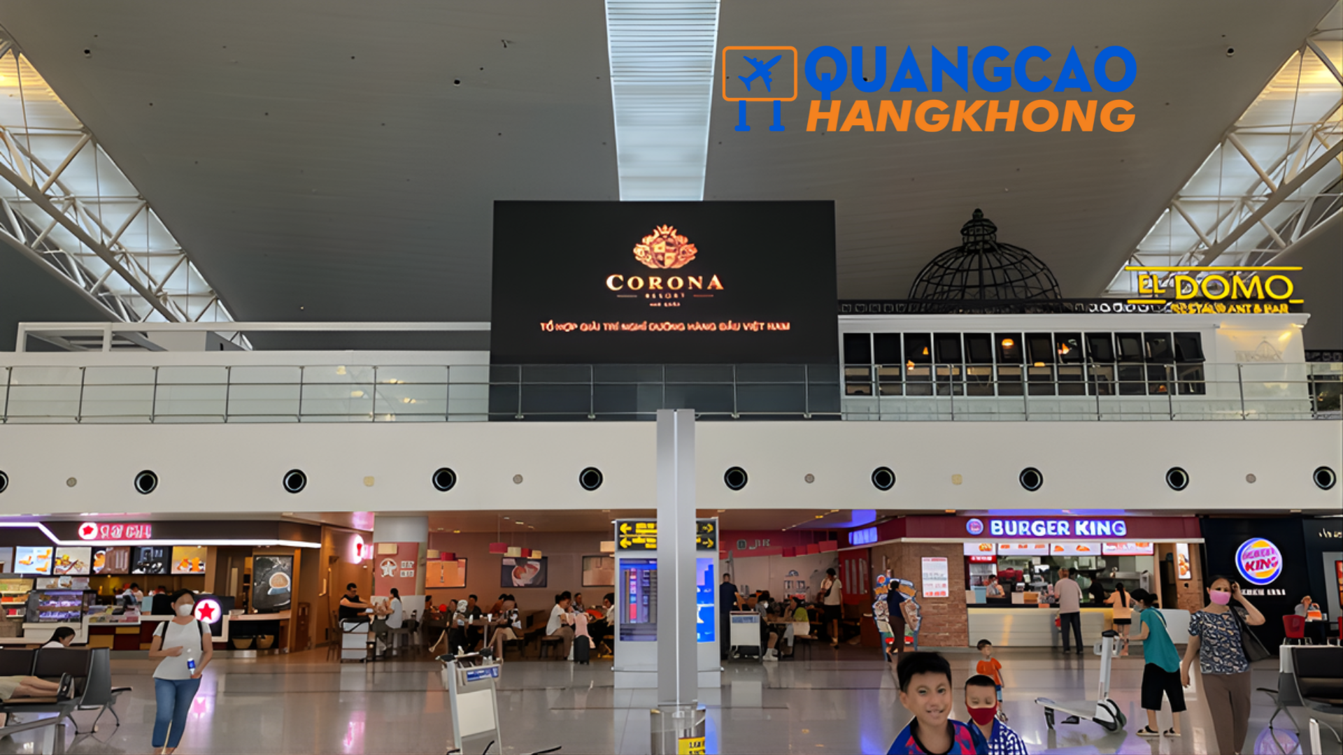 Quảng cáo màn hình LED khu vực check-in 