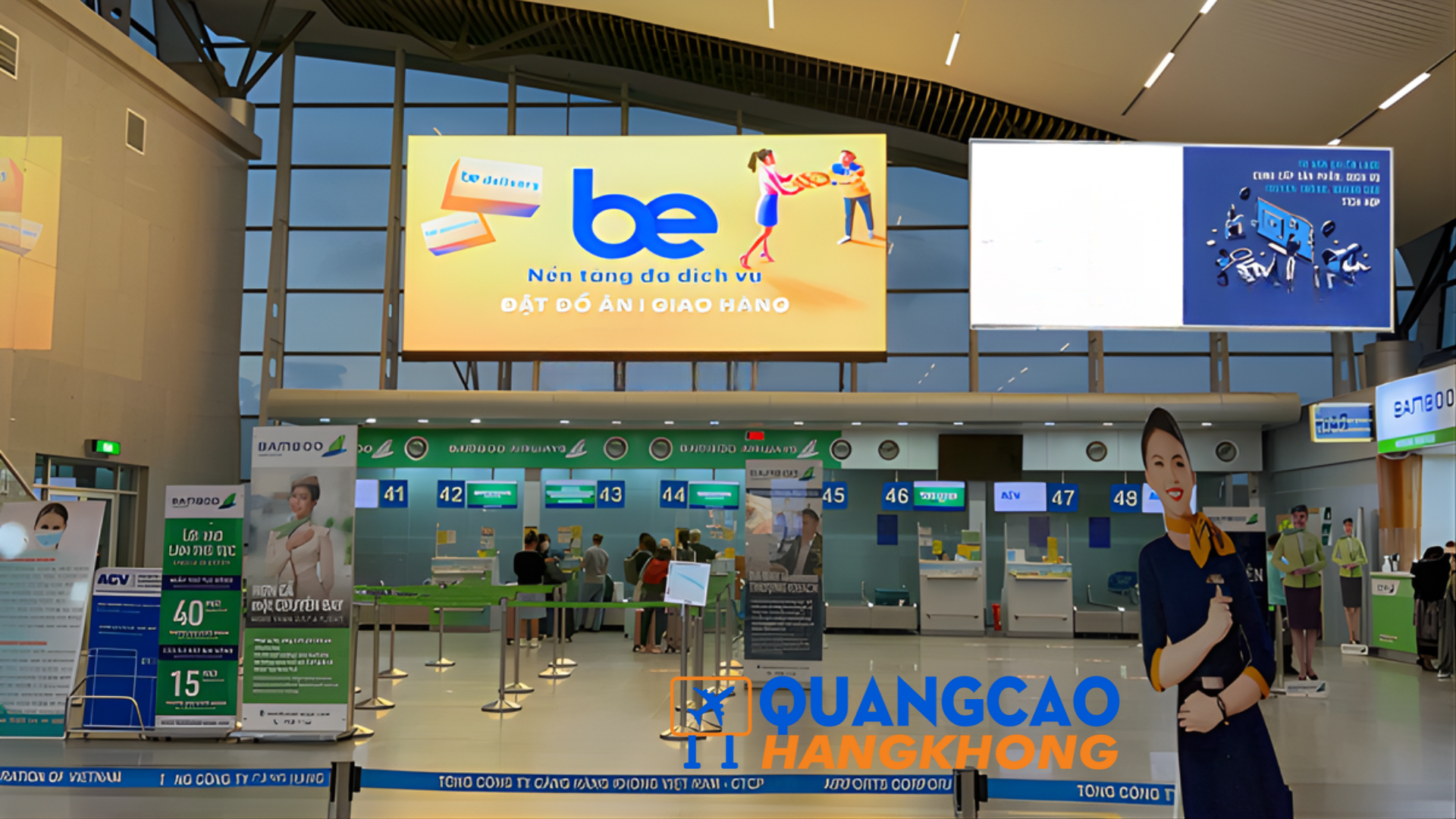 Quảng cáo màn hình LED khu vực check-in
