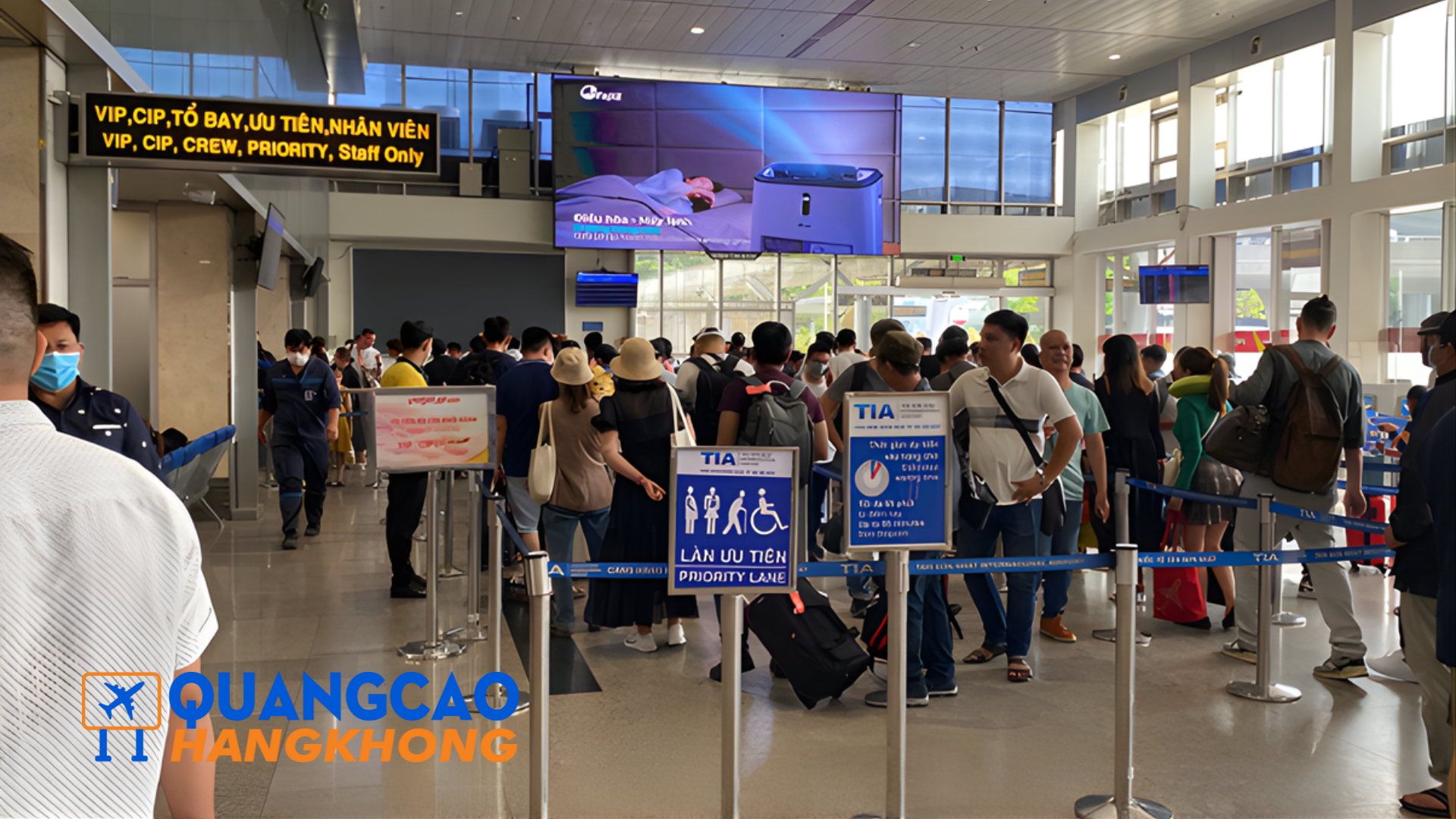 Quảng cáo màn hình LED tại khu vực an ninh soi chiếu