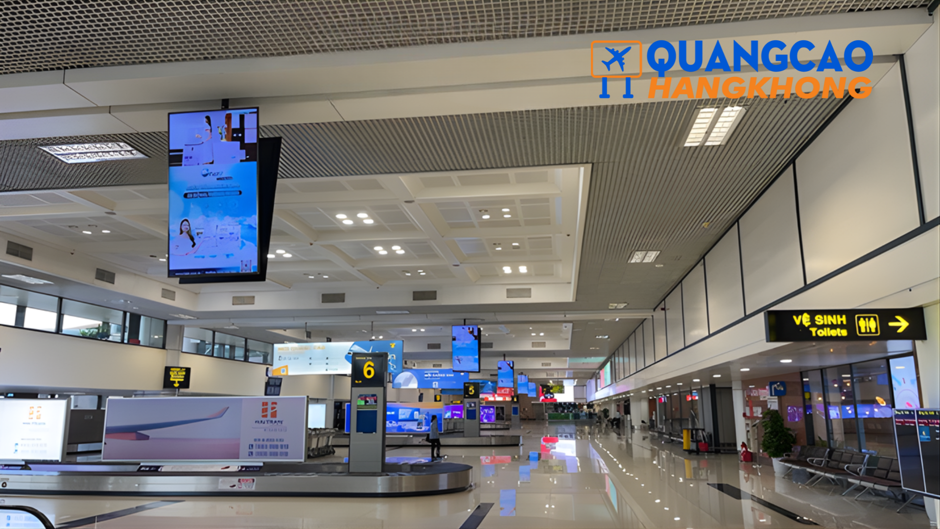Quảng cáo màn hình LED tại khu vực băng chuyền hành lý 