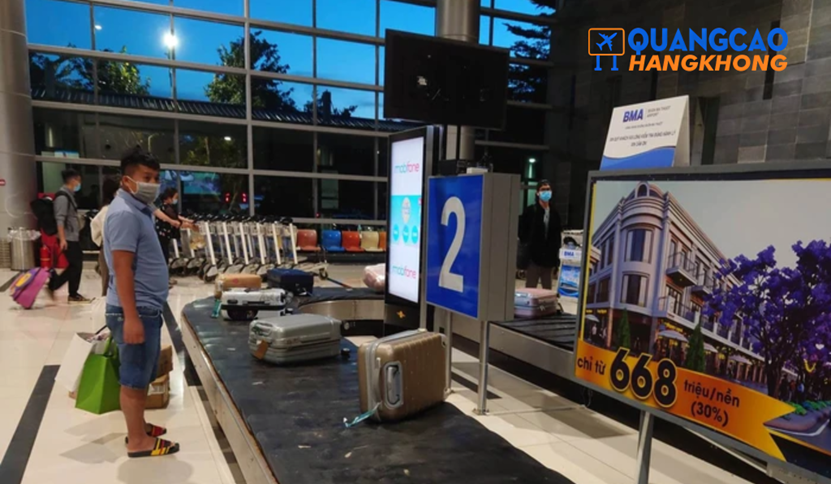 Quảng cáo màn hình LED khu vực trả hành lý tại sân bay Phú Quốc