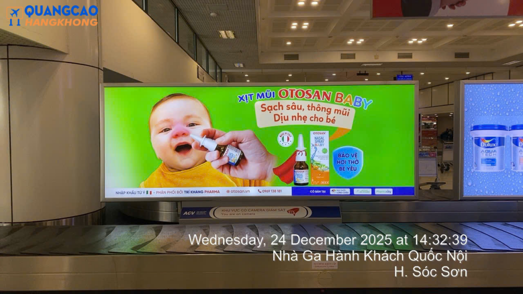 Biển hộp đèn quảng cáo sân bay Nội Bài khu vực nhận hành lý