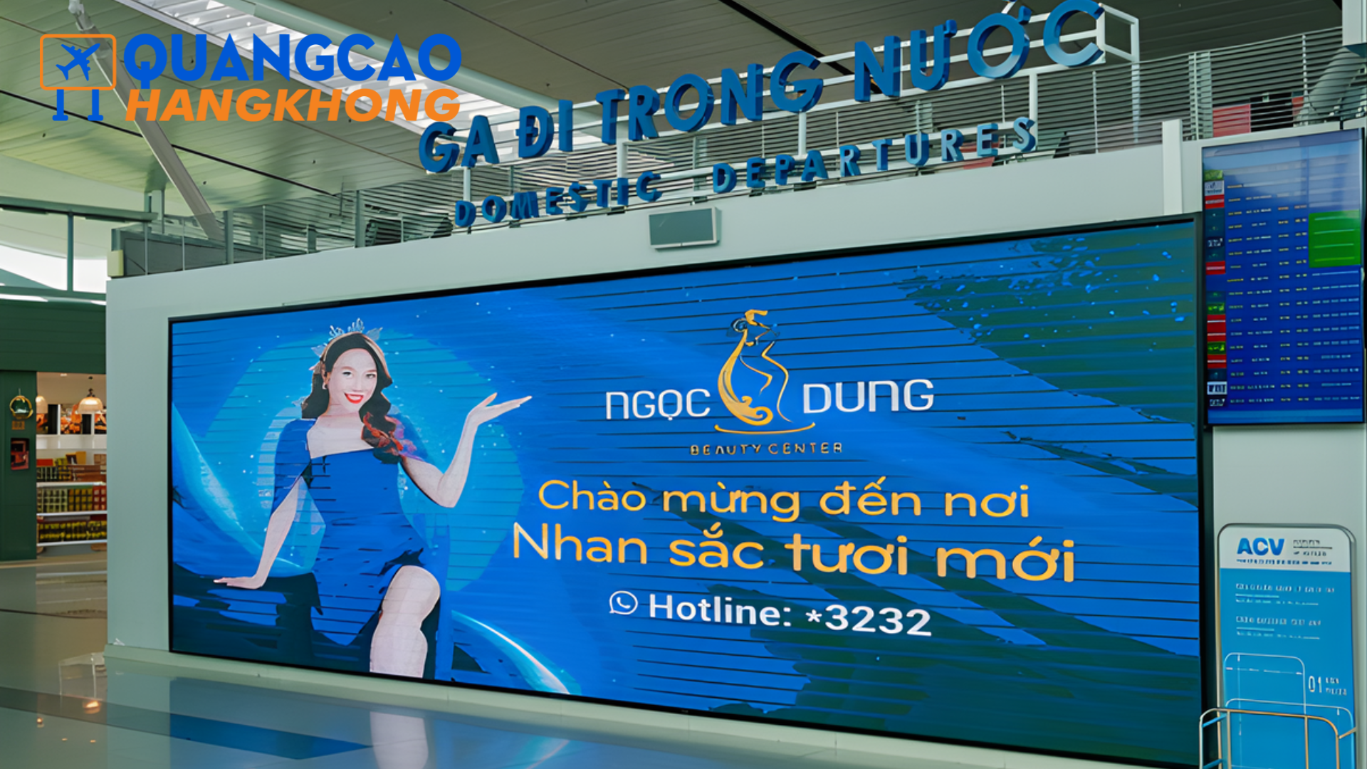Quảng cáo biển hộp đèn sân bay nổi bật, ấn tượng