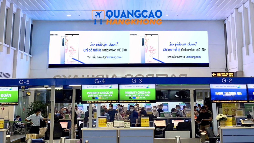 Màn hình LED khu vực quầy check-in