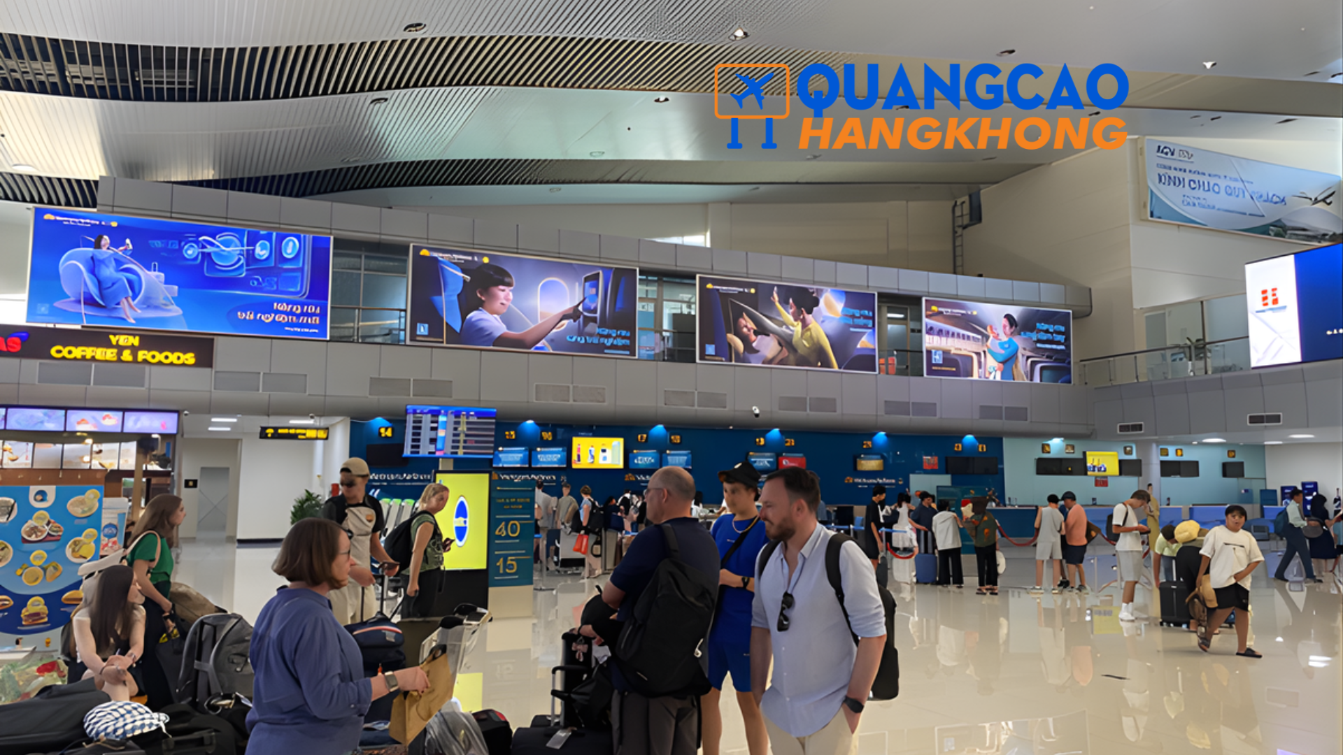 Quảng cáo biển hộp đèn tại khu vực công cộng trong nhà ga