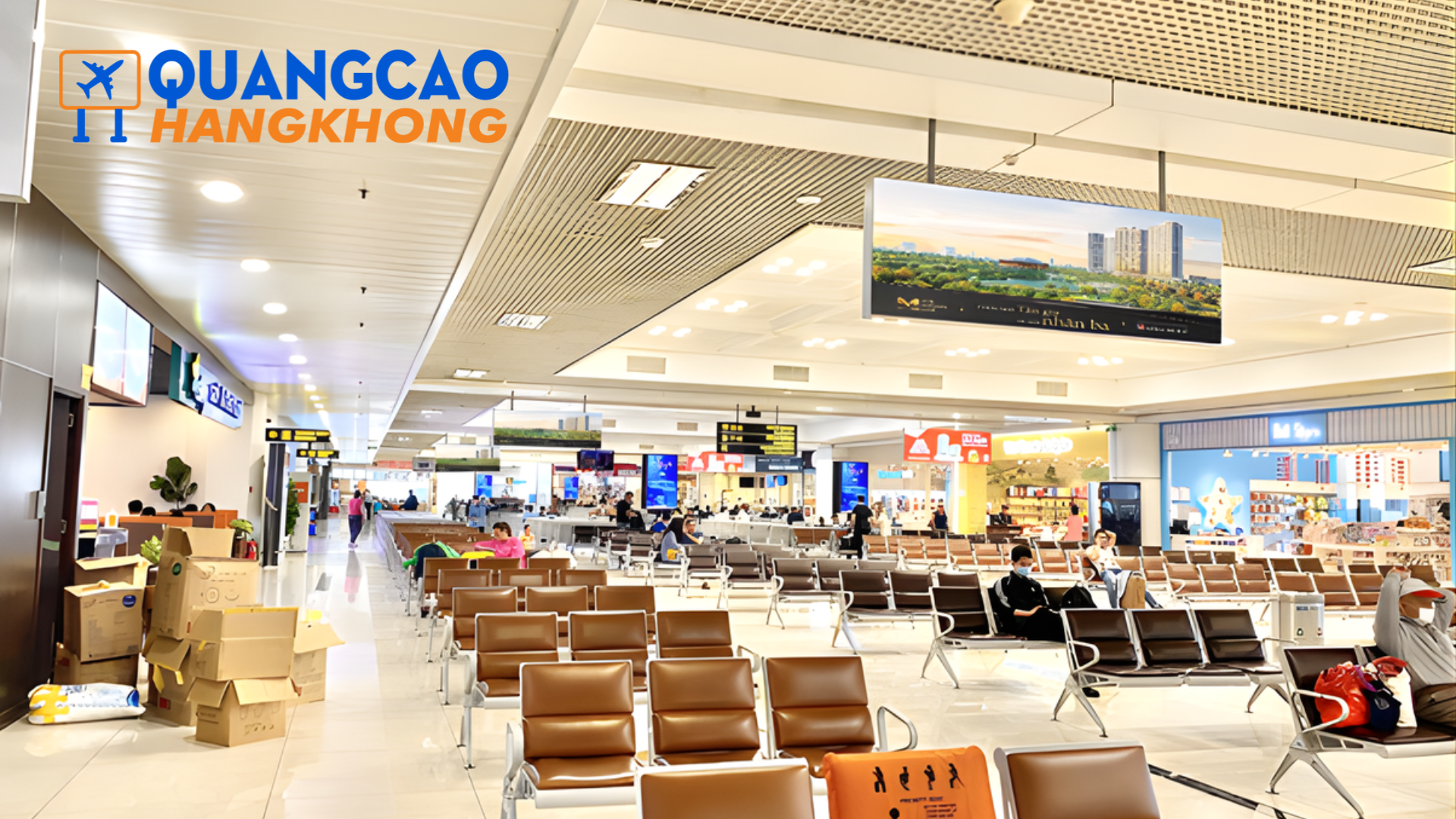 Quảng cáo biển hộp đèn tại khu vực sảnh chờ