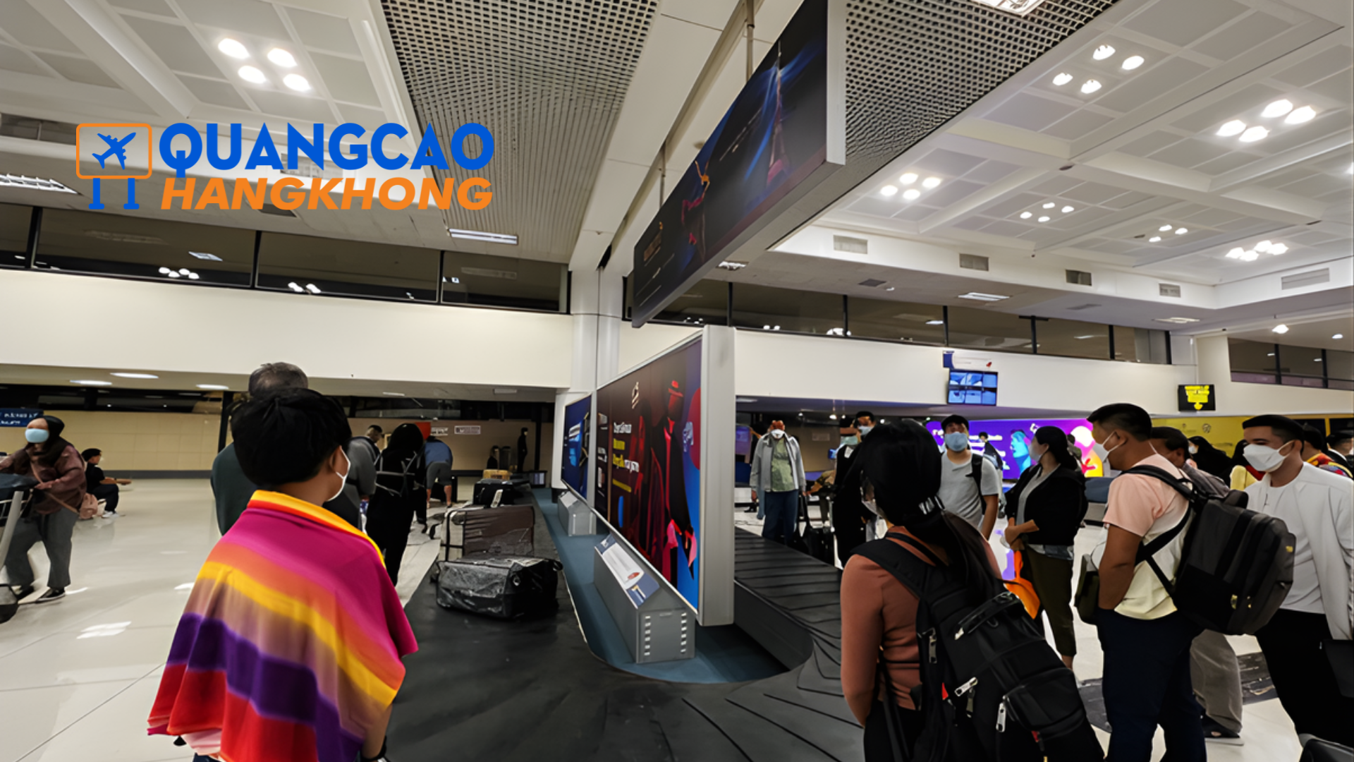 Quảng cáo biển hộp đèn khu vực băng chuyền hành lý