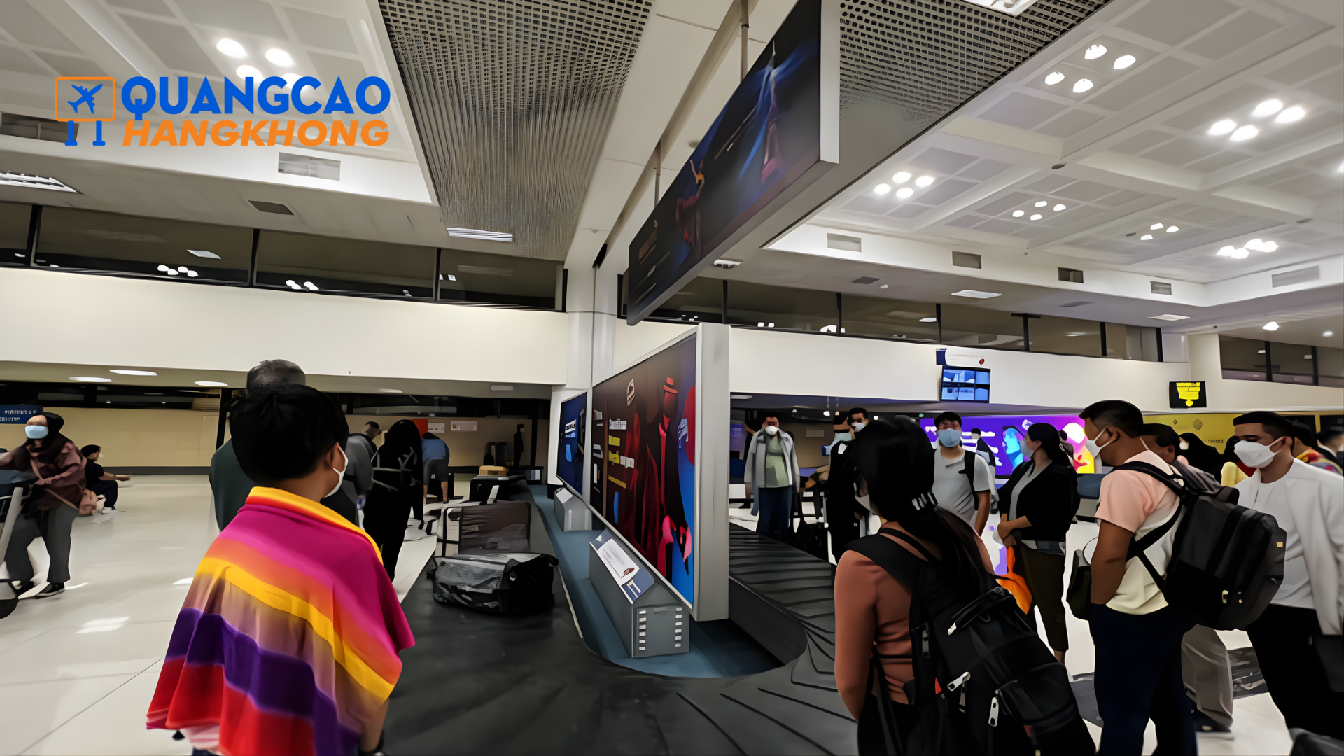 Quảng cáo biển hộp đèn khu vực băng chuyền hành lý