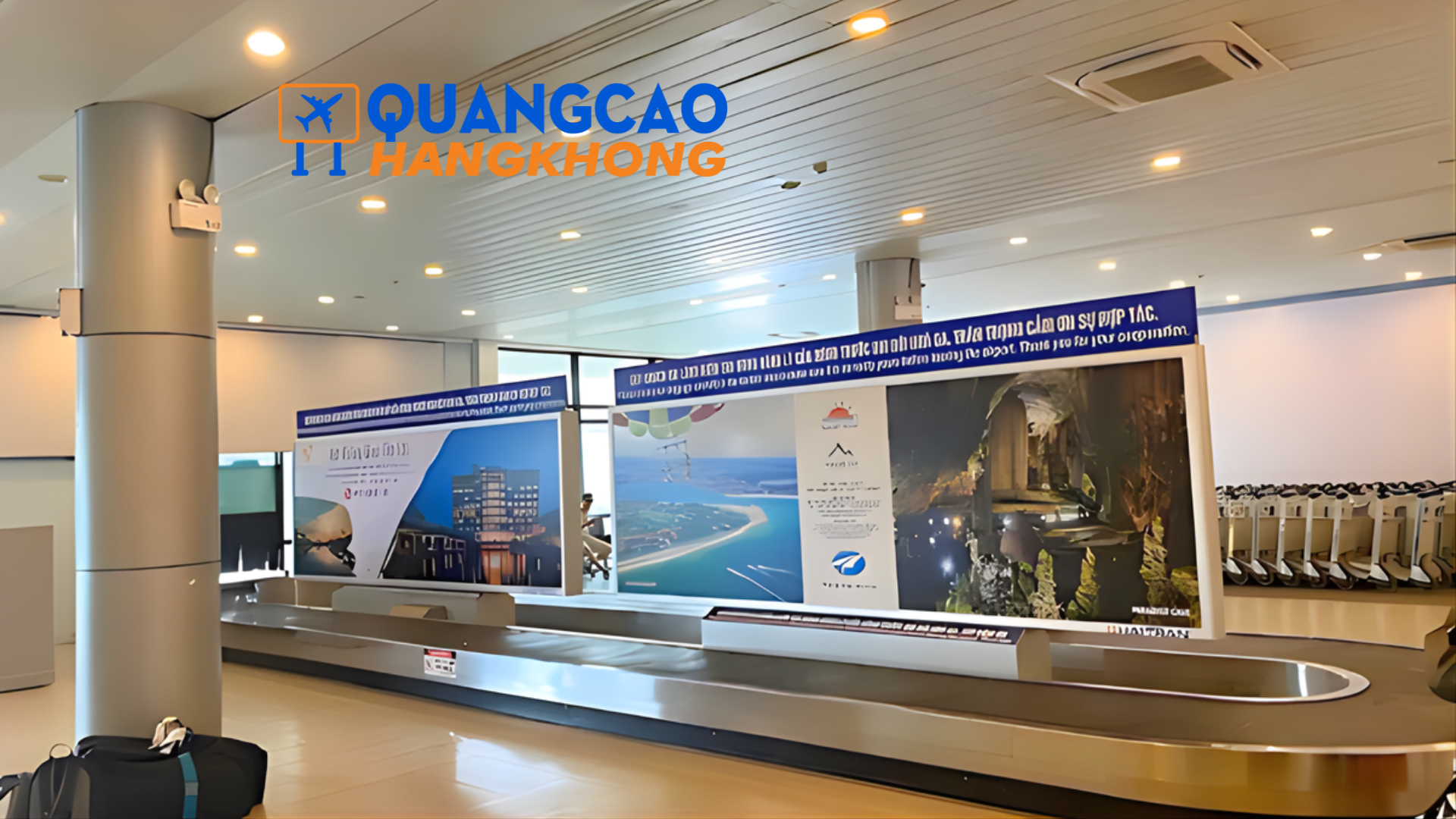 Quảng cáo biển hộp đèn khu vực băng chuyền hành lý 