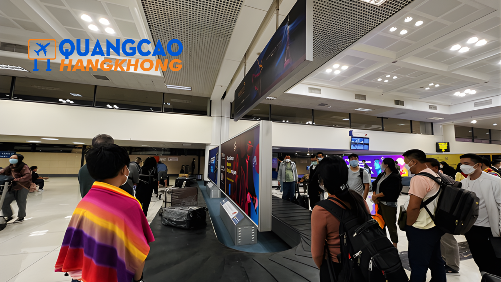 Quảng cáo biển hộp đèn khu vực băng chuyền hành lý