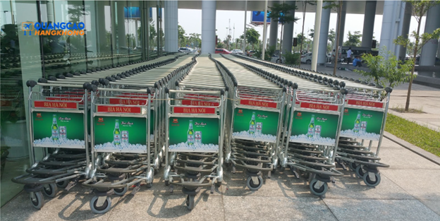 Báo giá chi phí quảng cáo xe đẩy hành lý ở sân bay Nội Bài