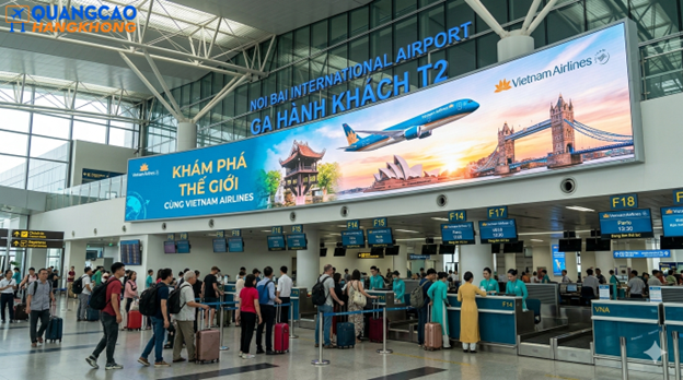 Pano quảng cáo tại sân bay Nội Bài khu vực check-in