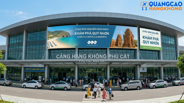 Pano quảng cáo tại sân bay Phù Cát khu vực mặt tiền nhà ga