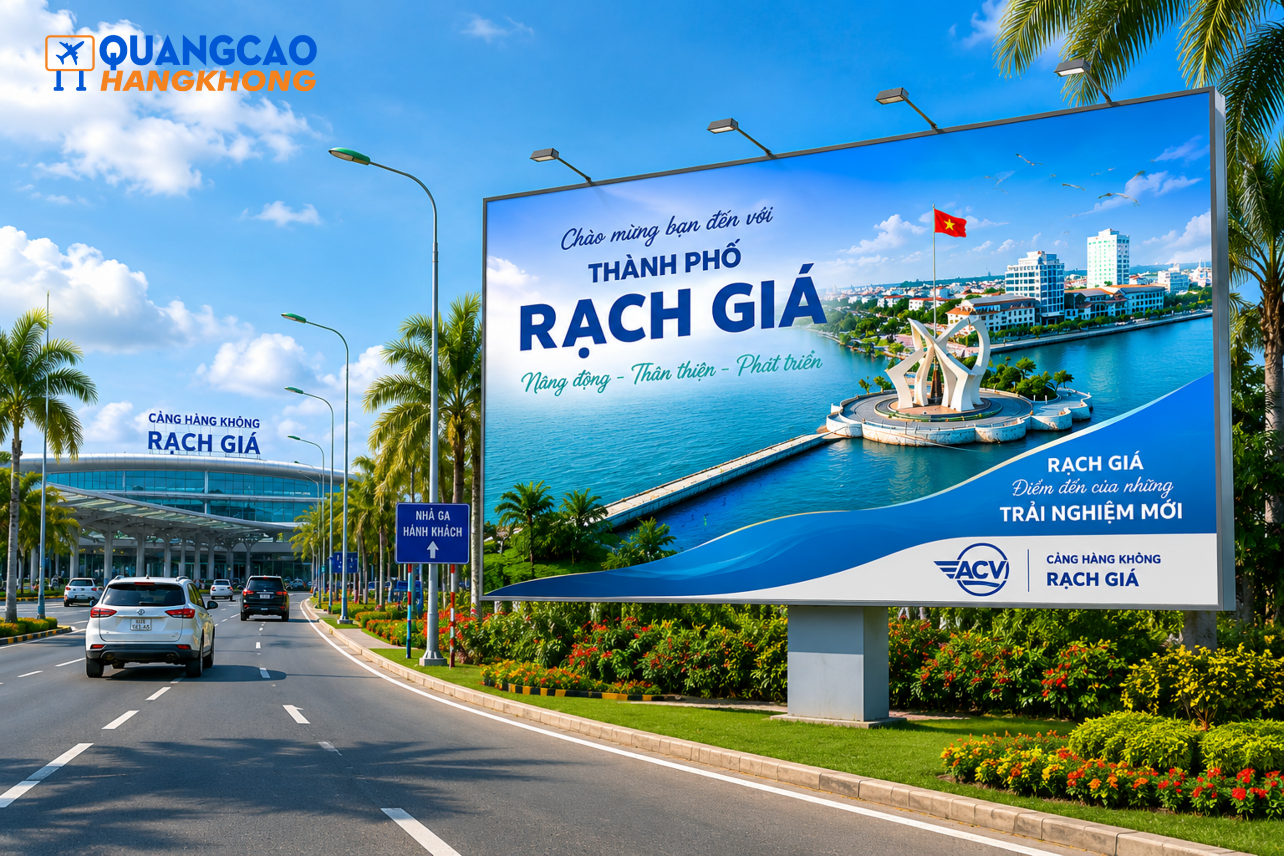 Pano dọc tuyến đường dẫn vào nhà ga