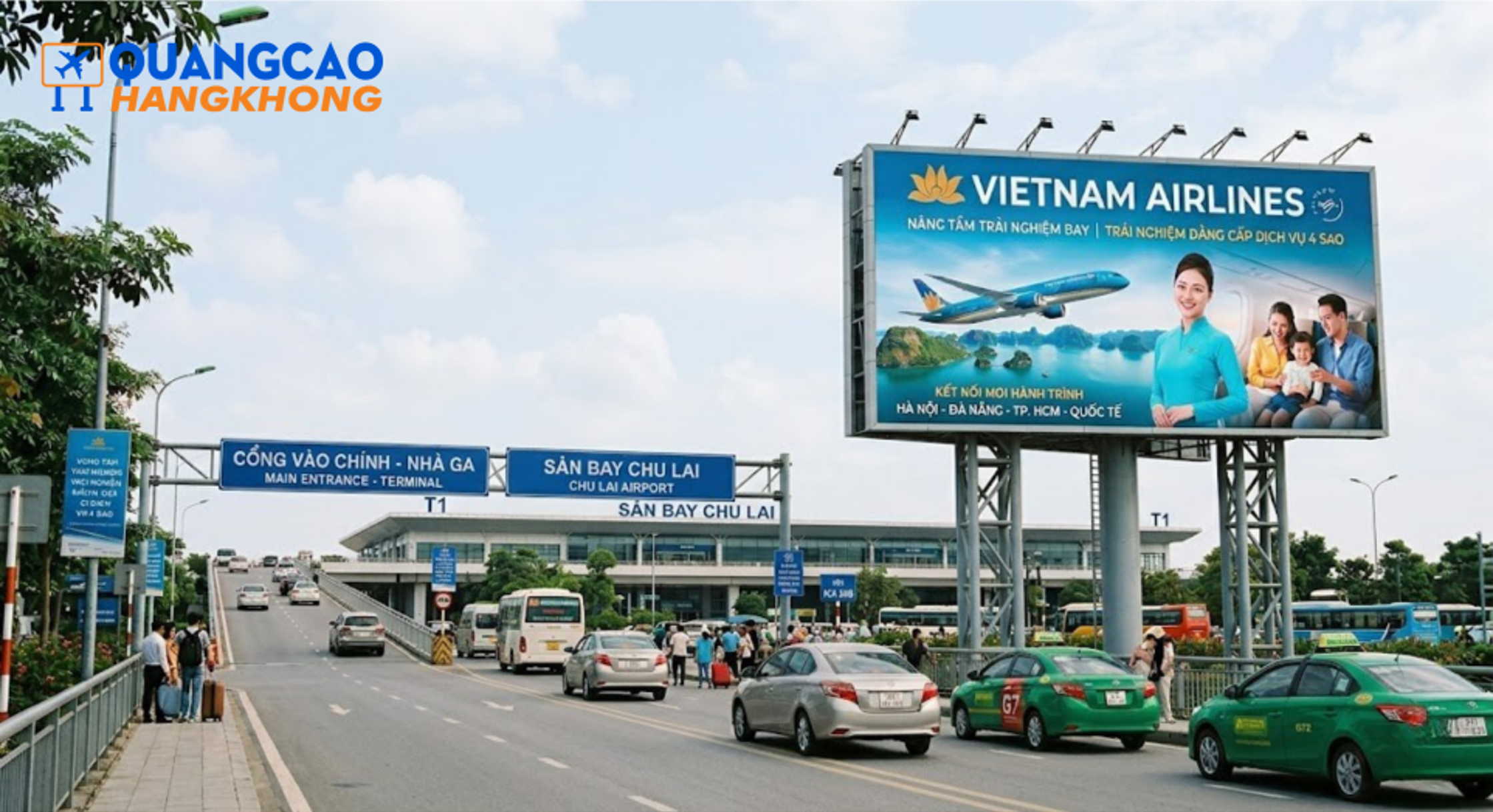 Pano tại cổng vào sân bay Chu Lai