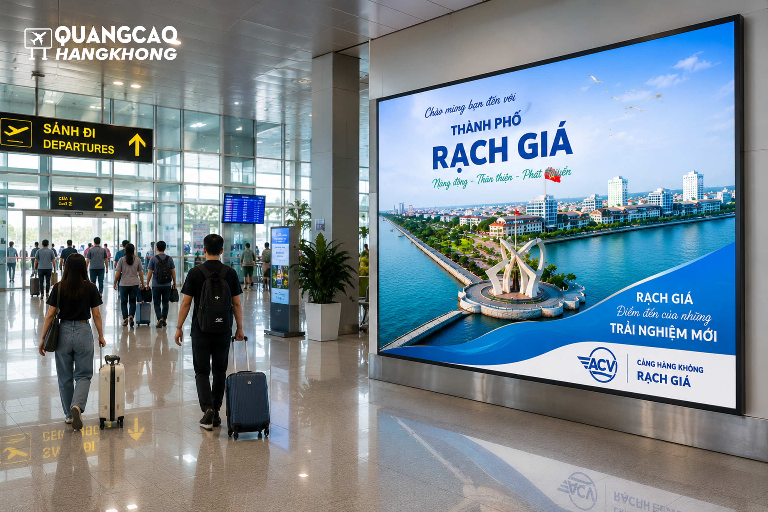 Pano quảng cáo tại khu vực sảnh đi của sân bay