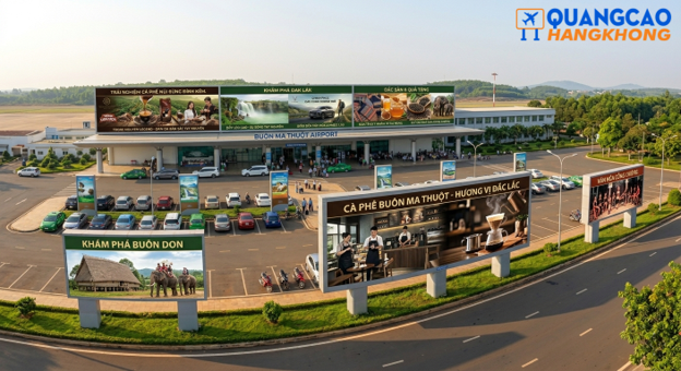 Pano quảng cáo tại sân bay Buôn Ma Thuột khu vực đối diện nhà ga sân bay