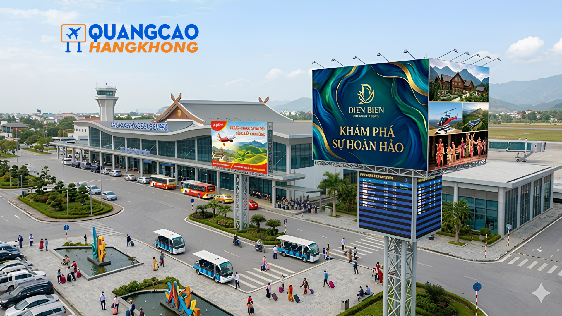Quy trình triển khai Pano quảng cáo sân bay Điện Biên Phủ