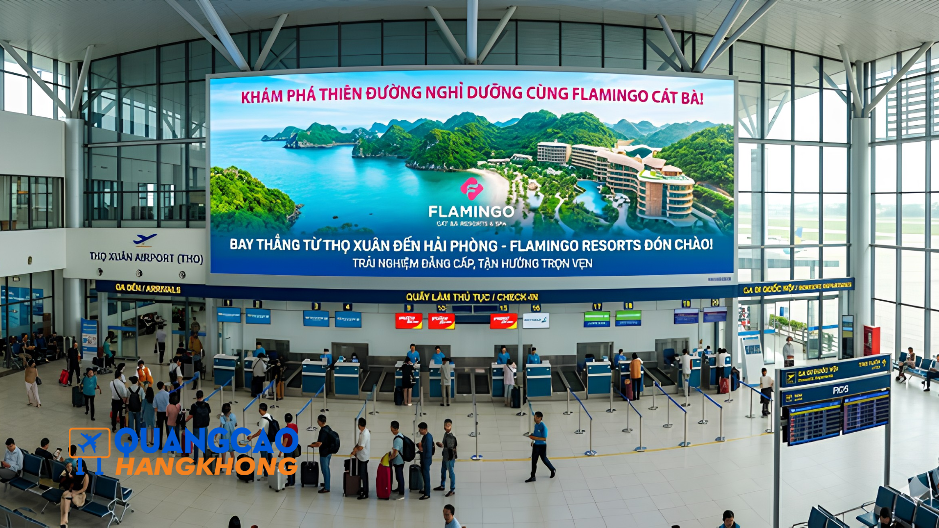 Pano quảng cáo khu vực sảnh check-in