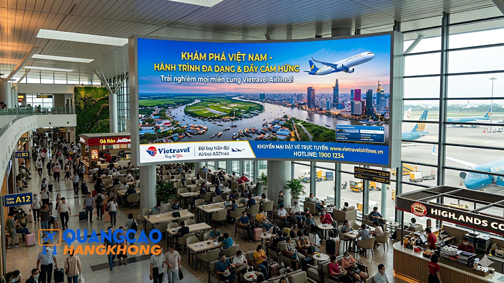 Pano quảng cáo tại khu vực sảnh chờ