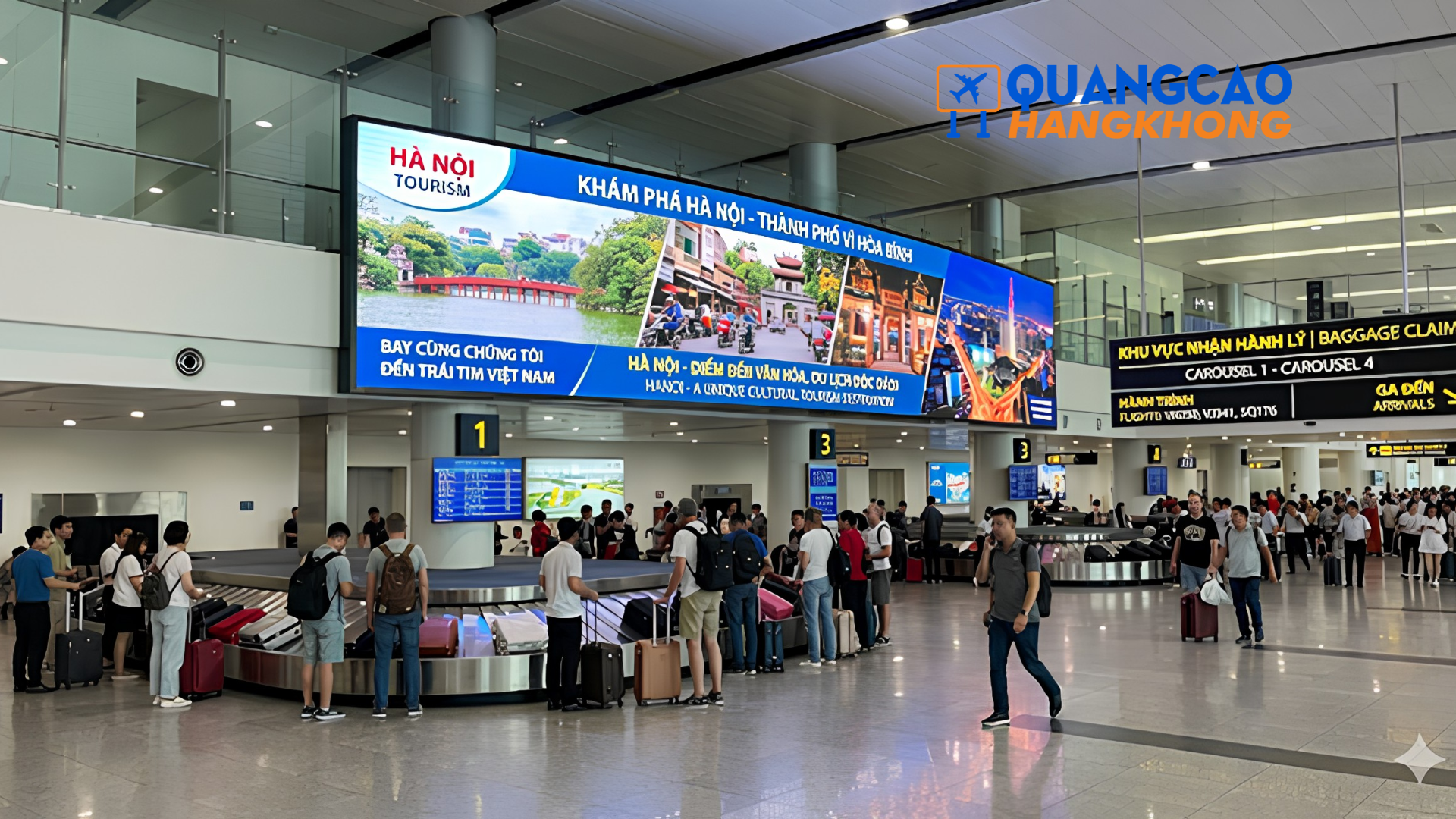 Pano quảng cáo tại khu vực nhận hành lý