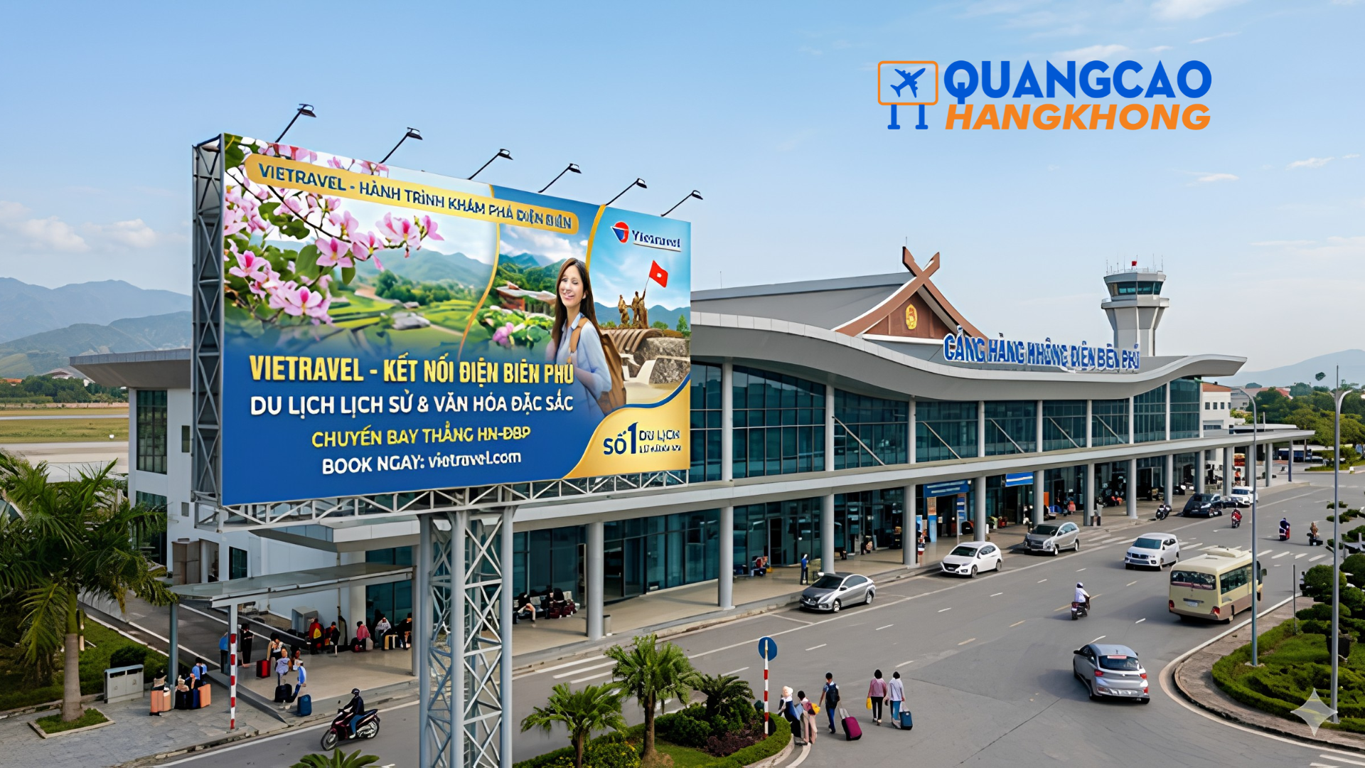 Pano quảng cáo khu vực ngoài trời trước nhà ga